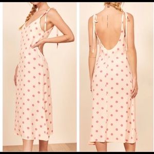 Reformation Polka Dot Jade Midi Dress